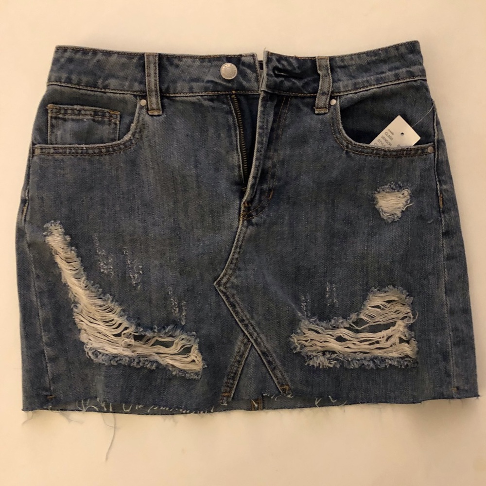 Ripped jean skirt